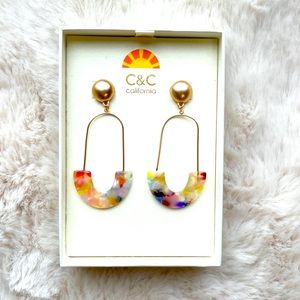 NIB C&C California Multicolor Acrylic Earrings